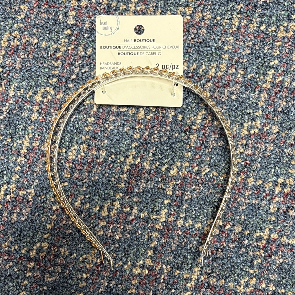 New Bead Landing 2 piece headbands in gold and silver one size